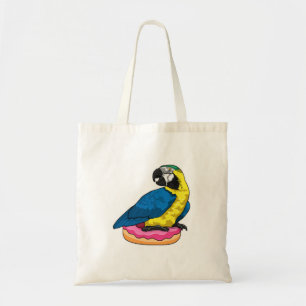 Parrot with Doughnut Tote Bag
