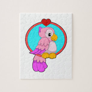 Parrot with Heart Jigsaw Puzzle