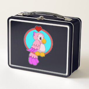 Parrot with Heart Metal Lunch Box