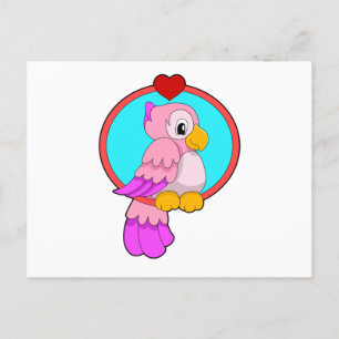 Parrot with Heart Postcard