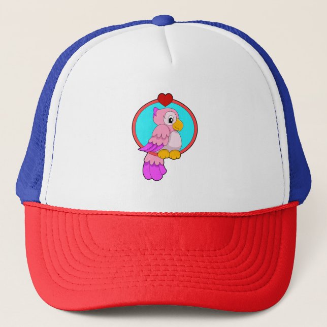 Parrot with Heart Trucker Hat (Front)