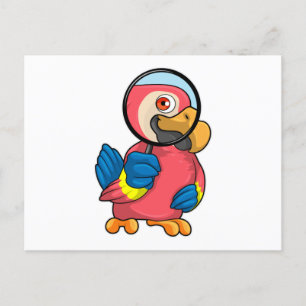 Parrot with Magnifying glass Postcard