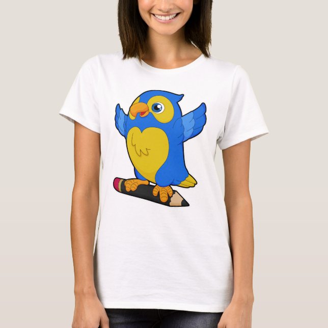 Parrot with Pencil T-Shirt (Front)