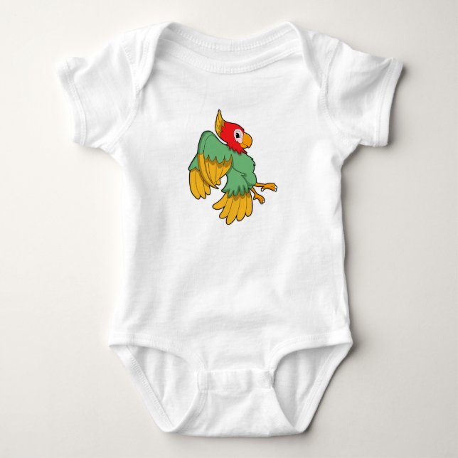 Parrot with red Head Baby Bodysuit (Front)