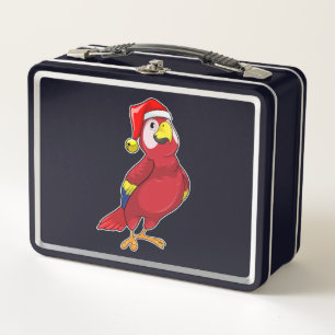 Parrot with Santa hat Metal Lunch Box