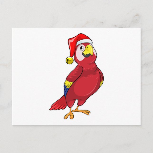 Parrot with Santa hat Postcard (Front)