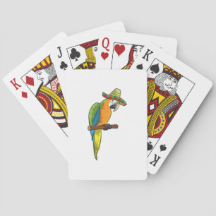 Parrot with Straw hat Playing Cards