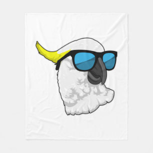 Parrot with Sunglasses Fleece Blanket