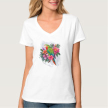 Parrot with Tropical Flowers - Embrace Nature