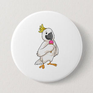 Parrot with Waffle ice cream 3 Inch Round Button
