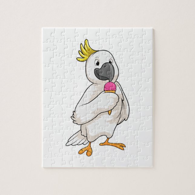 Parrot with Waffle ice cream Jigsaw Puzzle (Vertical)
