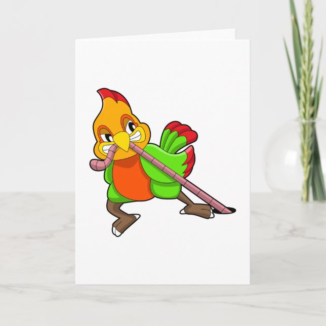 Parrot with Worm Card (Front)