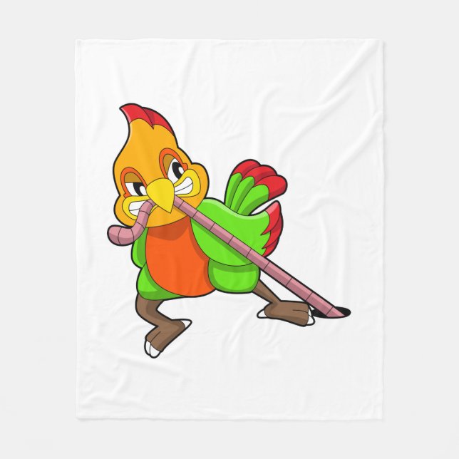 Parrot with Worm Fleece Blanket (Front)