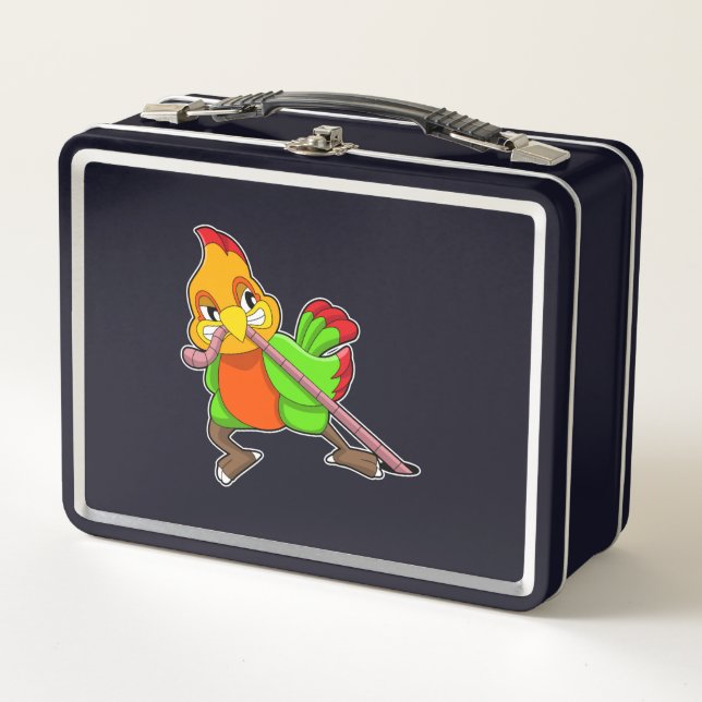 Parrot with Worm Metal Lunch Box (Front)