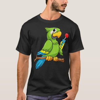 Parrot with yellow Beak and Lollipop T-Shirt
