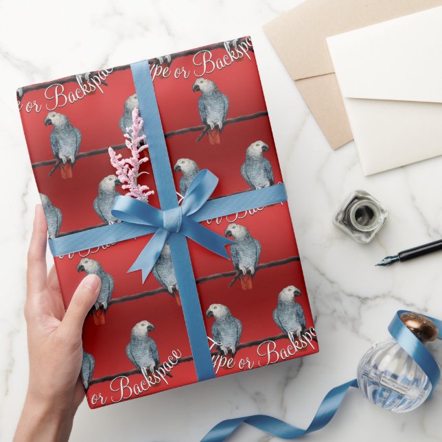 Parrot Wrapping Paper Personalized African Grey (Gifting)