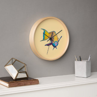 Parrotfish - Abstract Design - Cut out of photo |  Clock