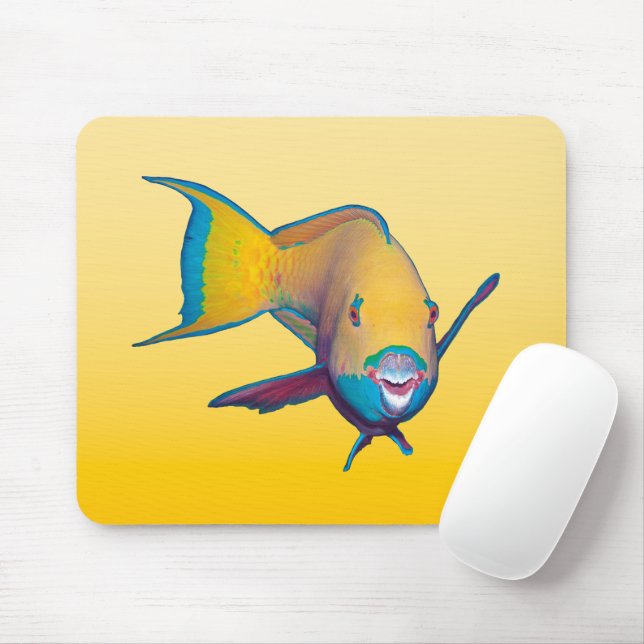 Parrotfish - Abstract Design - Cut out of photo |  Mouse Pad (With Mouse)