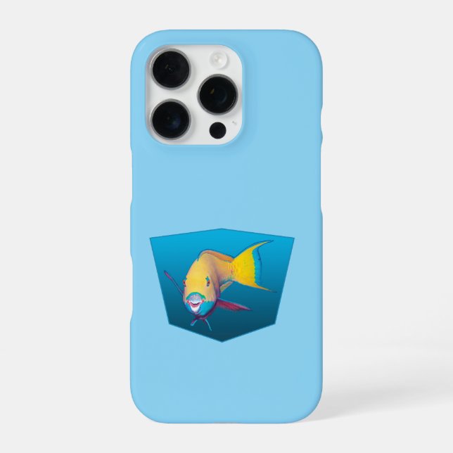 Parrotfish - Design gradient blue background |  iPhone Case (Back)