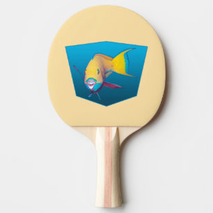 Parrotfish - Design gradient blue background    Ping Pong Paddle