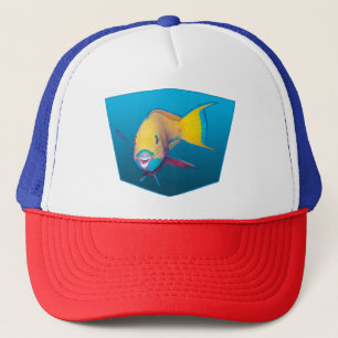 Parrotfish - Design gradient blue background Trucker Hat