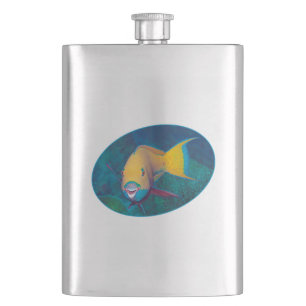Parrotfish Underwaterphoto - Photographic design   Hip Flask