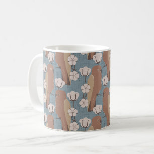 Parrots and cotton flower coffee mug