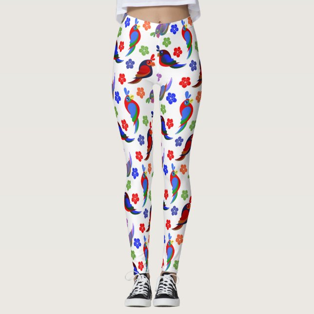 Parrots and Flowers Leggings (Front)