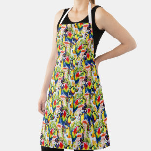 Parrots And Palm Leaves Apron