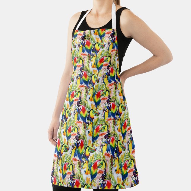 Parrots And Palm Leaves Apron (Insitu)
