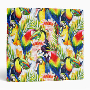 Parrots And Palm Leaves Binder