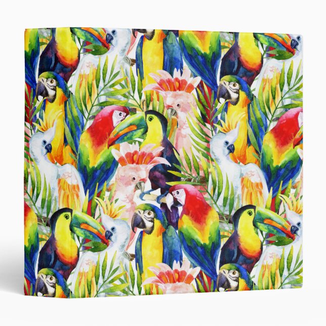 Parrots And Palm Leaves Binder (Front/Spine)