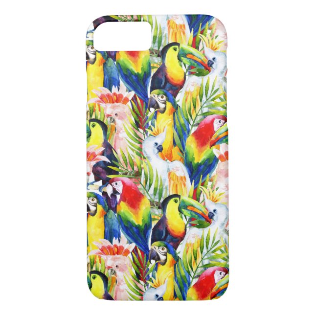 Parrots And Palm Leaves Case-Mate iPhone Case (Back)