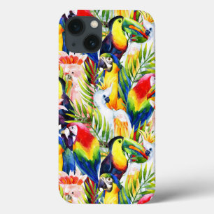 Parrots And Palm Leaves iPhone 13 Case