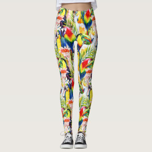Parrots And Palm Leaves Leggings