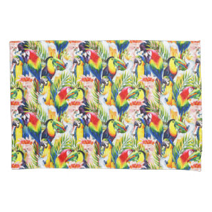 Parrots And Palm Leaves Pillowcase