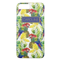 Parrots And Tropical Fruit | Add Your Name