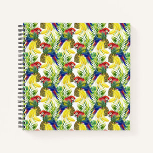 Parrots And Tropical Fruit Notebook