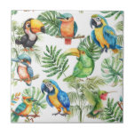 Parrots birds tropical pattern tile<br><div class="desc">A tropical pattern with birds,  parrots.</div>