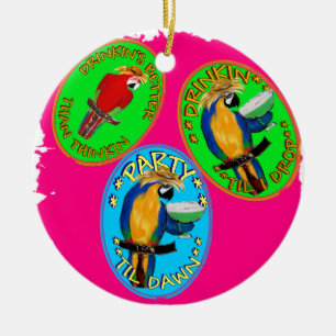 PARROTS CERAMIC ORNAMENT