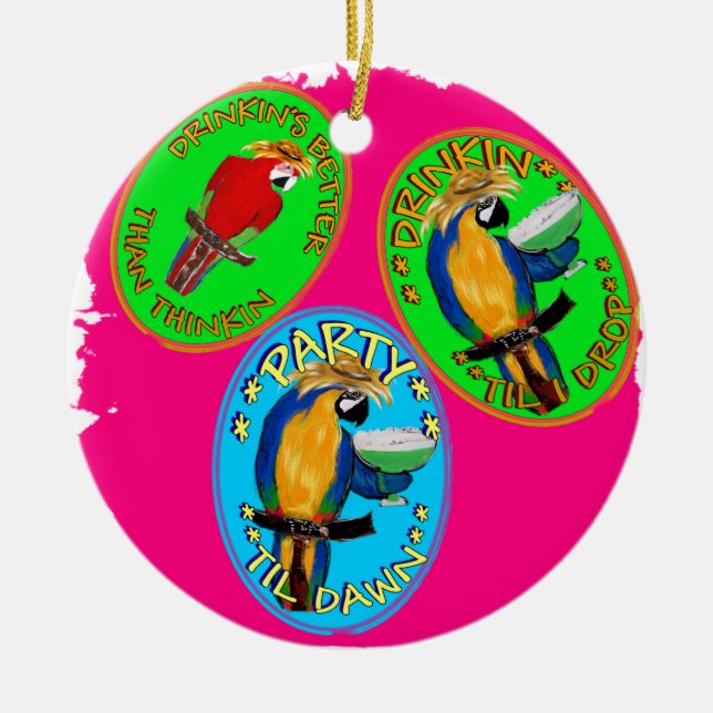 PARROTS CERAMIC ORNAMENT (Front)