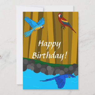 Parrots Exotiques Dans La Forêt Bonne Carte Annive