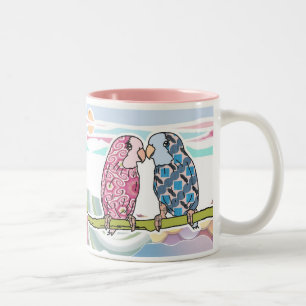 Parrots In Love Two-Tone Coffee Mug
