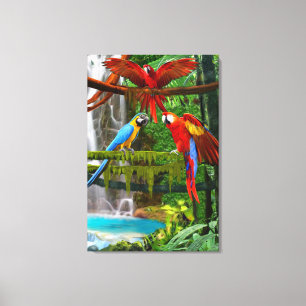 PARROTS IN PARADISE CANVAS PRINT