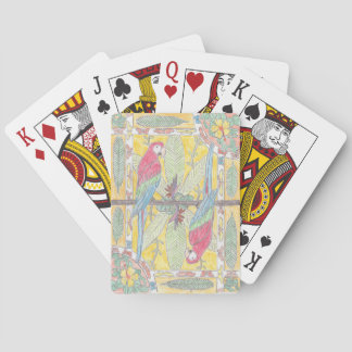 "Parrots" Miami inspired, Hand drawn Playing Cards