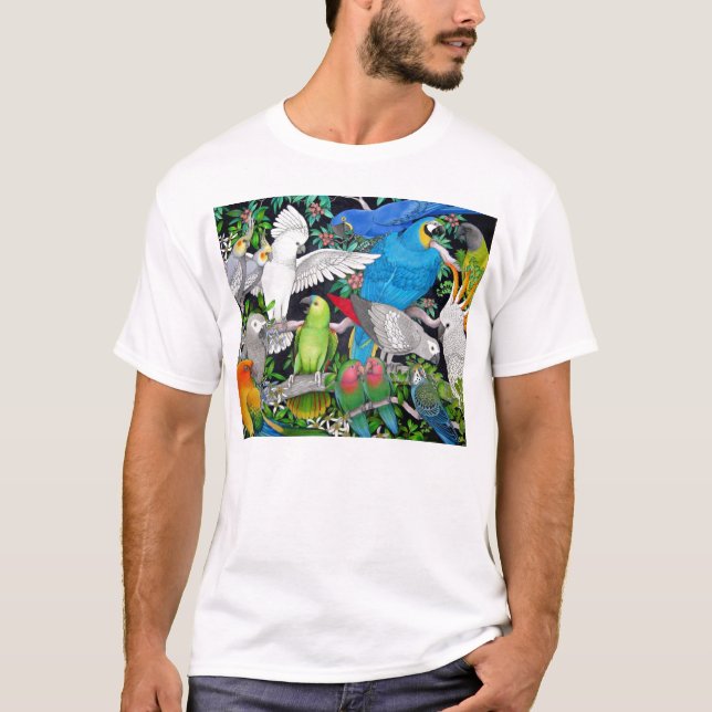 Parrots of the World T Shirt (Front)