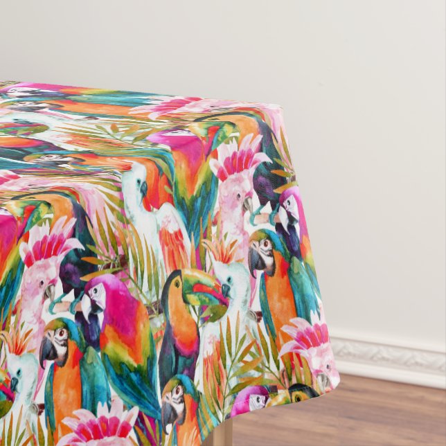 Parrots & Palm Leaves 2 Tablecloth (In Situ)