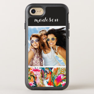 Parrots & Palm Leaves   Add Your Photo & Name OtterBox Symmetry iPhone 8/7 Case