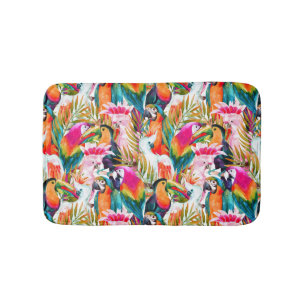 Parrots & Palm Leaves Bath Mat