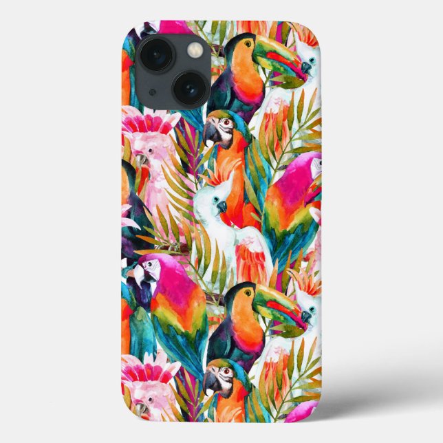 Parrots & Palm Leaves Case-Mate iPhone Case (Back)